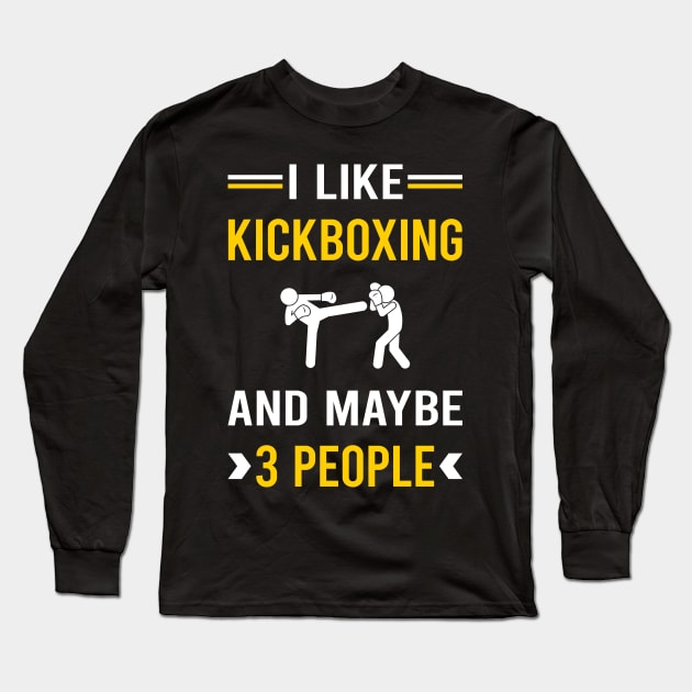 3 People Kickboxing Long Sleeve T-Shirt by Good Day